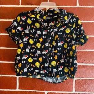 Looney Tunes Button Up Collar Top